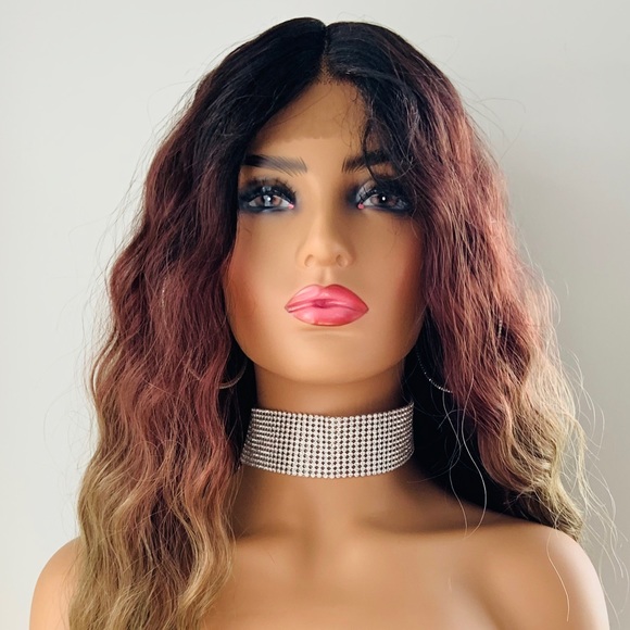 Gorgeous 28” Toffee Brown Premium Fiber Lace Front Wig - Picture 8 of 15